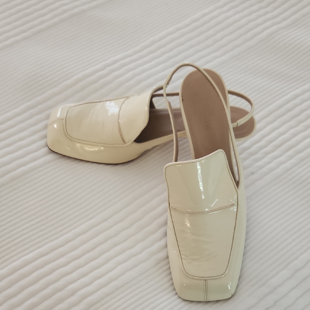 MaxMara Cream Slingback Loafers